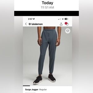 Lululemon Surge Jogger (Mens) sz Small in Iron Blue